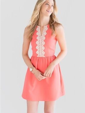 Milani Pink Lace-Trim Dress